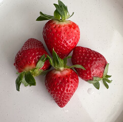 fresh strawberries on a plate
