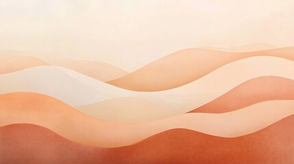 Abstract Wavy Desert Landscape in Peach Tones