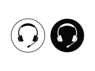 Support headset earphone symbol design vector illustration isolated on transparent background