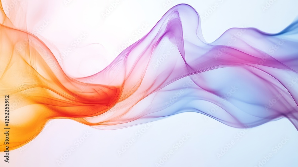 Aufkleber Abstract colorful waves blending in gradient, vibrant background. Modern art and color theory exploration concept