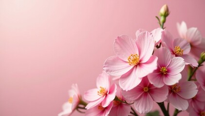 Fototapeta premium Soft pink blush applied to a flower arrangement, pale, delicate