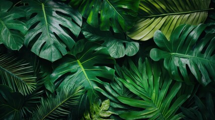 Lush Green Leaves Background for Fresh and Natural Themes