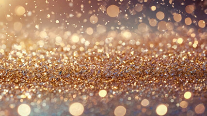 Golden Lights & Glitter: Festive Bokeh Background