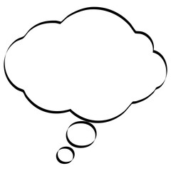 Fototapeta premium A cartoon thought bubble illustration