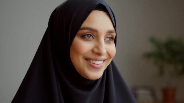 portrait of a smiling arab middle eastern woman