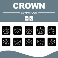 icon crown set