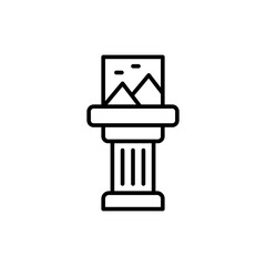 Art Gallery outline icons, minimalist vector illustration ,simple transparent graphic element .Isolated on white background