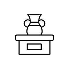 Art Gallery outline icons, minimalist vector illustration ,simple transparent graphic element .Isolated on white background