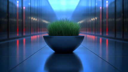 Data center, grass, growth, technology, future