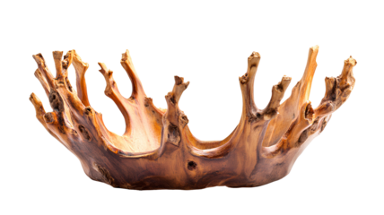 unique wooden crown on transparent background