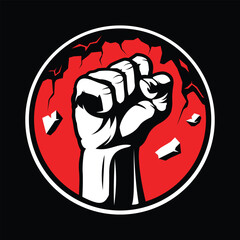 Hand strike full of passion and confidence illustrator logo design