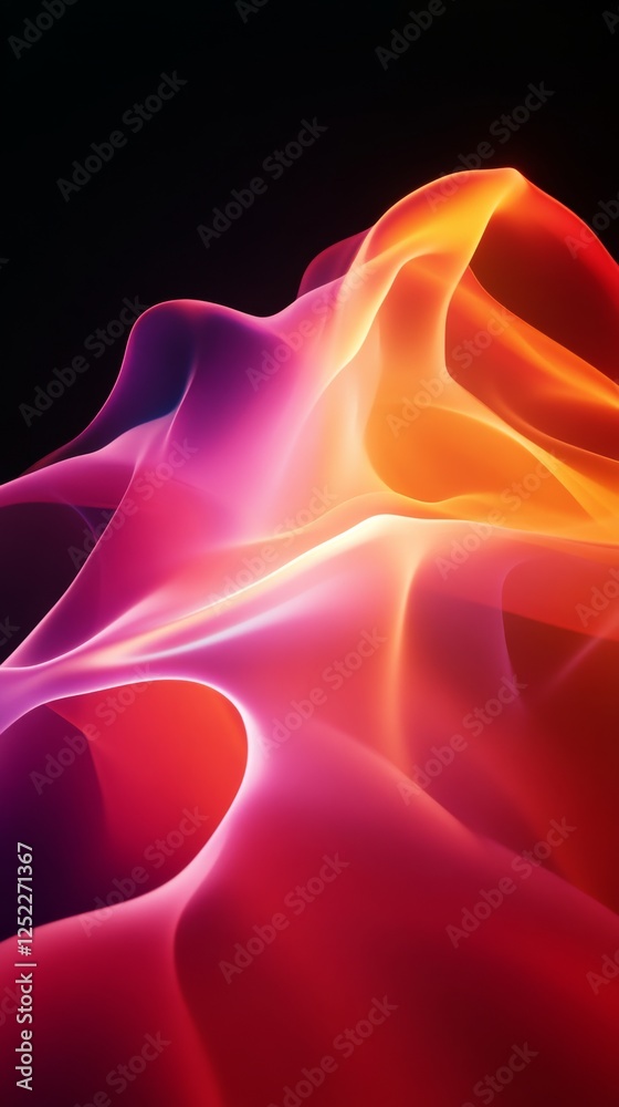 Poster Abstract colorful waveforms with vibrant gradients, dynamic art concept
