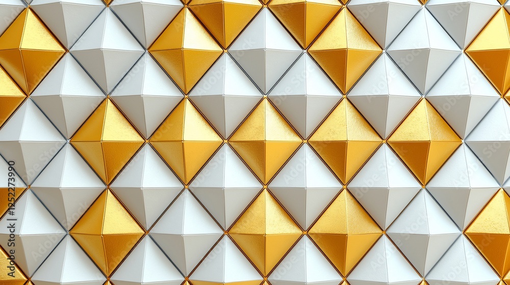 Poster gold and white pyramid pattern texture background