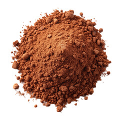 Pile of Cocoa Powder Isolated on White Background, Top View