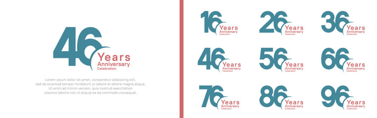 anniversary logotype set. vector design green and red color can be use for special moment
