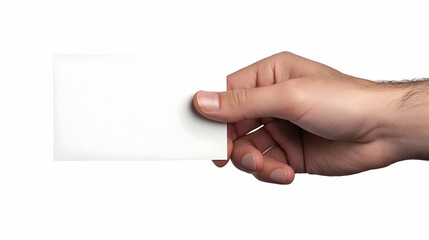 Obraz premium Hand Holding Blank White Card