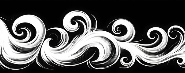 Fototapeta premium Swirling white waves, abstract art