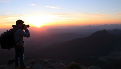 Obraz premium Epic Sunrise Photography: Photographer Captures Breathtaking Mountain Views