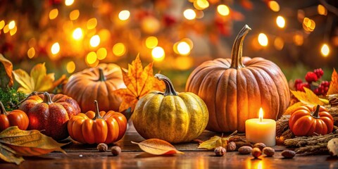 Fototapeta premium Stressed but blessed, amidst autumn's beauty. Pumpkin perfection, photographed with the rule of thirds.