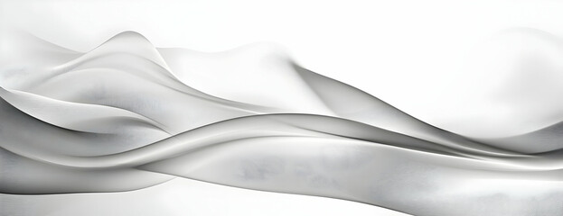 Obraz premium Flowing grey fabric, white backdrop. Design
