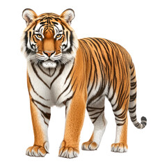 Fototapeta premium Bengal tiger stands majestically with striking orange fur and bold black stripes, showcasing its powerful presence and beauty