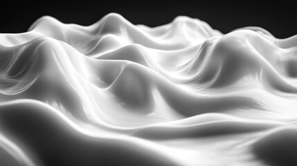 Obraz premium smooth white abstract landscape with flowing curves and textures