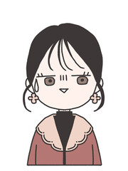 困っている女性のイラスト