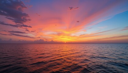 Fototapeta premium Serene sunset reflection over tropical beach