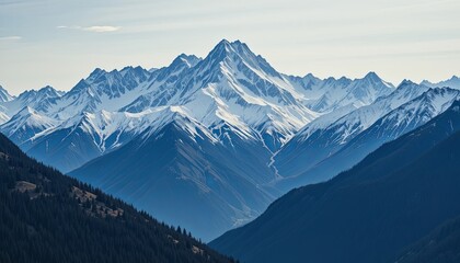 Obraz premium Mountain adventure rocky peaks landscape photography natural environment aerial view gigapixel cgi