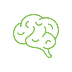 Abstract brain green color illustrator logo design 