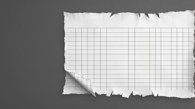 Torn Grid Paper on Gray Backdrop for Data Organization or Planning