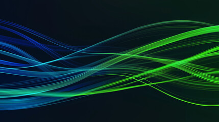 Fototapeta premium Blue and green network lines creating a futuristic tech design isolated on background