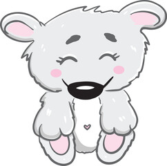 cute cartoon happy bear, vector illustration