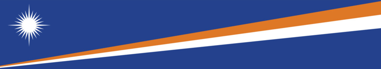 Flag of Marshall Islands. Marshall Islands flag long banner digital vector illustration