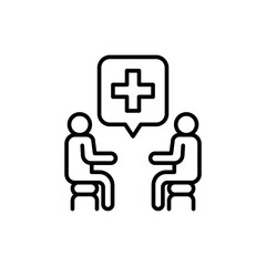 Health consult outline icons, minimalist vector illustration ,simple transparent graphic element .Isolated on white background