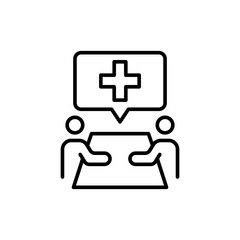 Health consult outline icons, minimalist vector illustration ,simple transparent graphic element .Isolated on white background