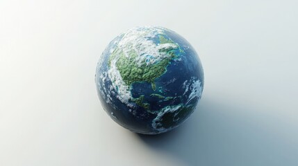 Fototapeta premium Earth globe, North America view, white background, environmental concept