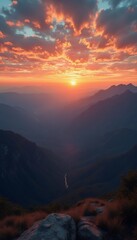 mountains effect sunrise filtered colorful processed cross panoramic image vintage view sunrise dawn mountain dusk colours background outdoors sunlight fog tree autumn travel view yellow panoramic