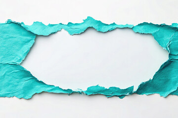 Fototapeta premium Torn Paper with Blue Teal Background: Creative Design Concept