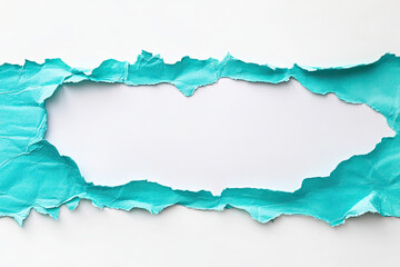 Fototapeta premium Torn Paper with Blue Teal Background: Creative Design Concept