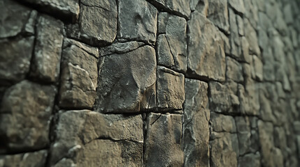 A textured stone wall detail showing irregular blocks