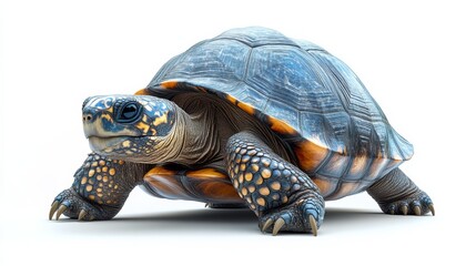 Obraz premium Tortoise on white background, wildlife and nature concept