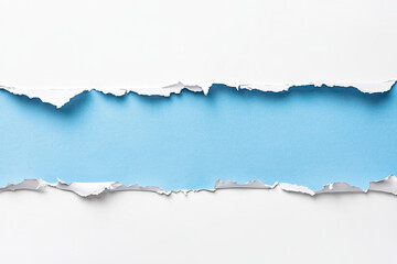 Torn Paper with Blue Teal Background: Creative Design Concept