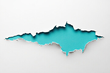 Fototapeta premium Torn Paper with Blue Teal Background: Creative Design Concept