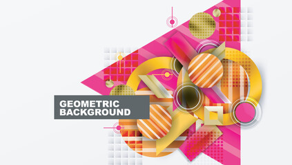Obraz premium Abstract design with layered geometric shapes