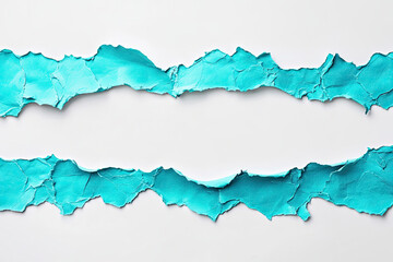 Torn Paper with Blue Teal Background: Creative Design Concept
