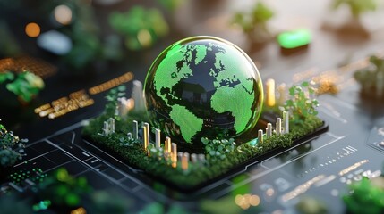 Obraz premium Global Focus on Climate Change and Carbon Footprint Reduction