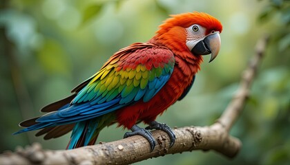 Obraz premium Colorful macaw parrot rainforest wildlife photography natural habitat close-up vibrant beauty