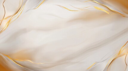 Abstract Beige and Gold Fluid Art Background