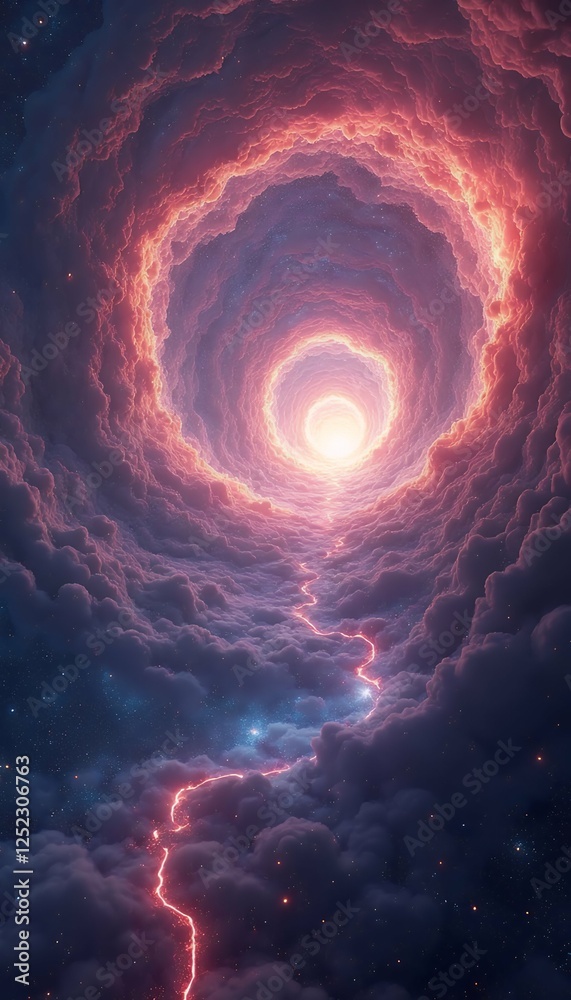 Wall mural leading wormhole cosmic wonder imagination vibrant unexplored journey panorama realms panorama abstr